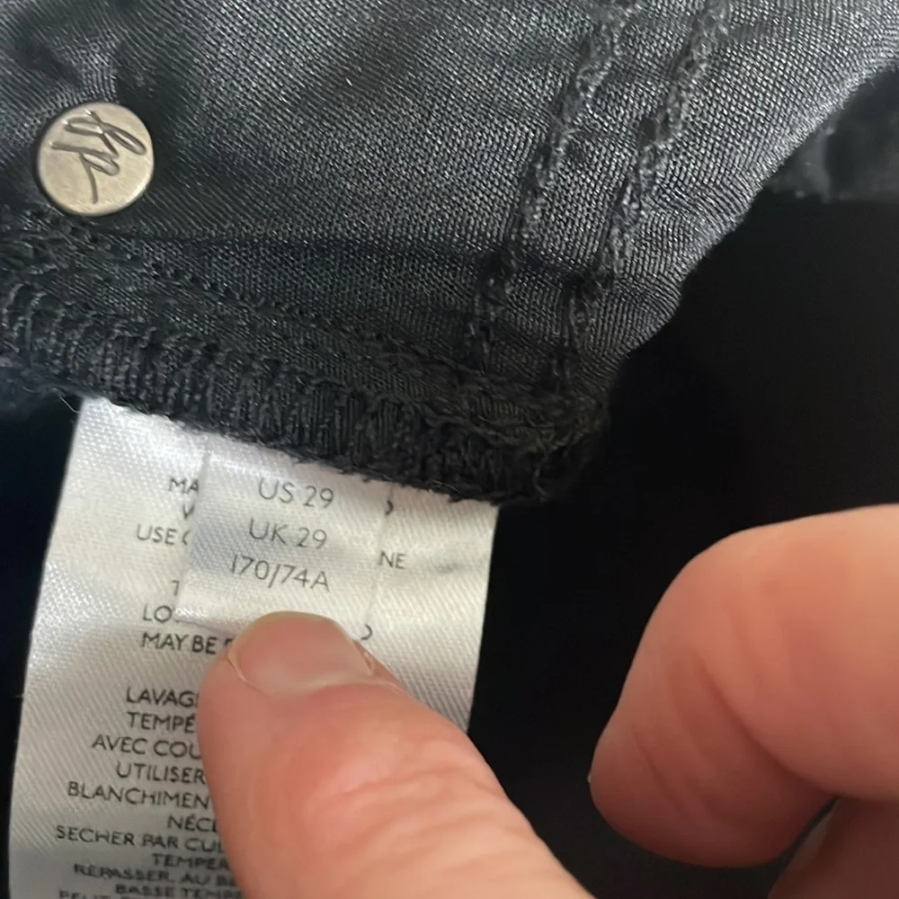 Free People Busted Knee Black Skinny Jeans- Size 29 - Picture 8 of 12